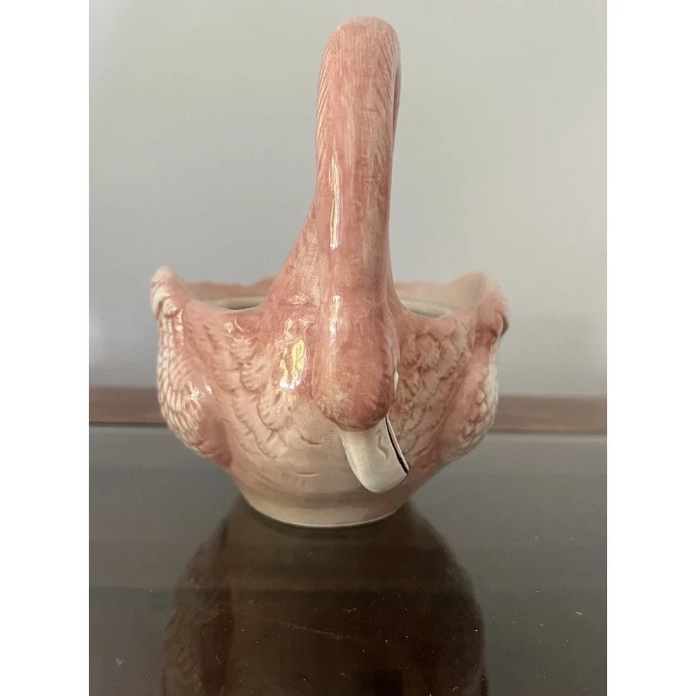 Fitz & Floyd Pink Flamingo Porcelain Tureen Sauceboat BOTTOM ONLY Planter Vtg